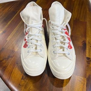 Comme De Gargons Converse High Top with Multi Heart